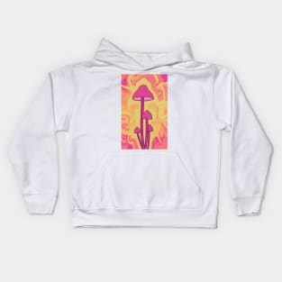 Groovy Pink Mushrooms Kids Hoodie